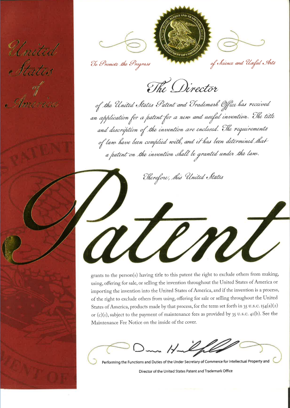 PCT專利證書(美國)